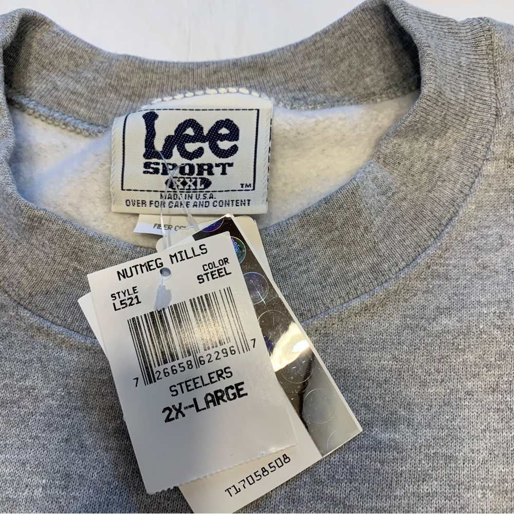 Vintage Lee Sport Nutmeg Mills Pittsburgh Steelers 1997 Sweatshirt Mens 2XL New - Picture 6 of 11